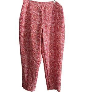90s Vintage EVAN PICONE | Orange Pink Silk Paisley Tailored Trousers | BNWT 16